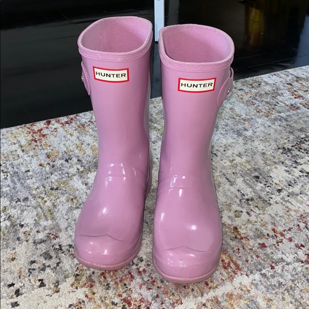 Pink hunter rain boots